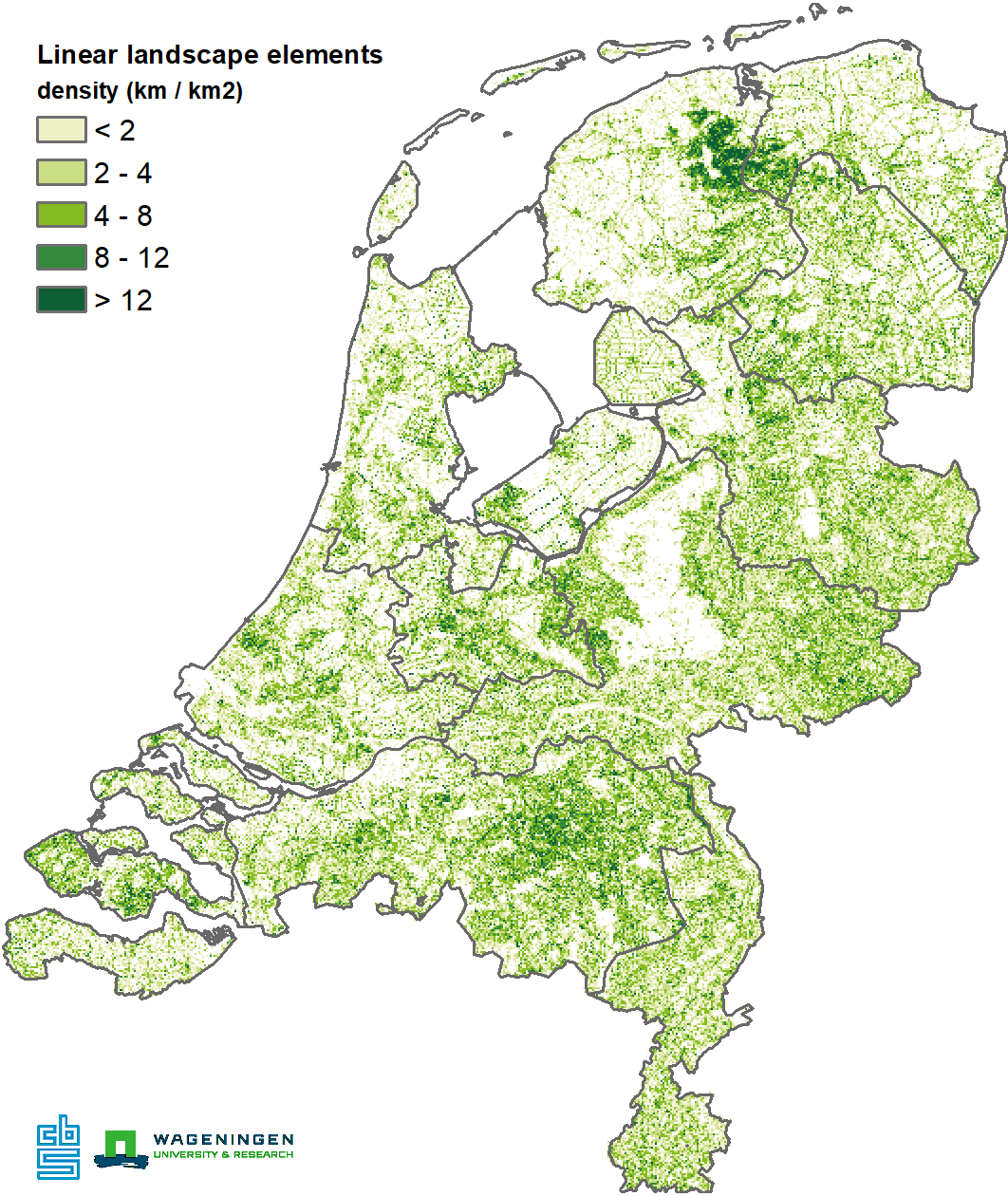 Linear landscape elements: density (km/km2)