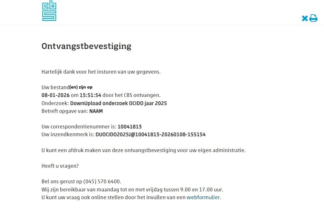 ontvangstbevestiging