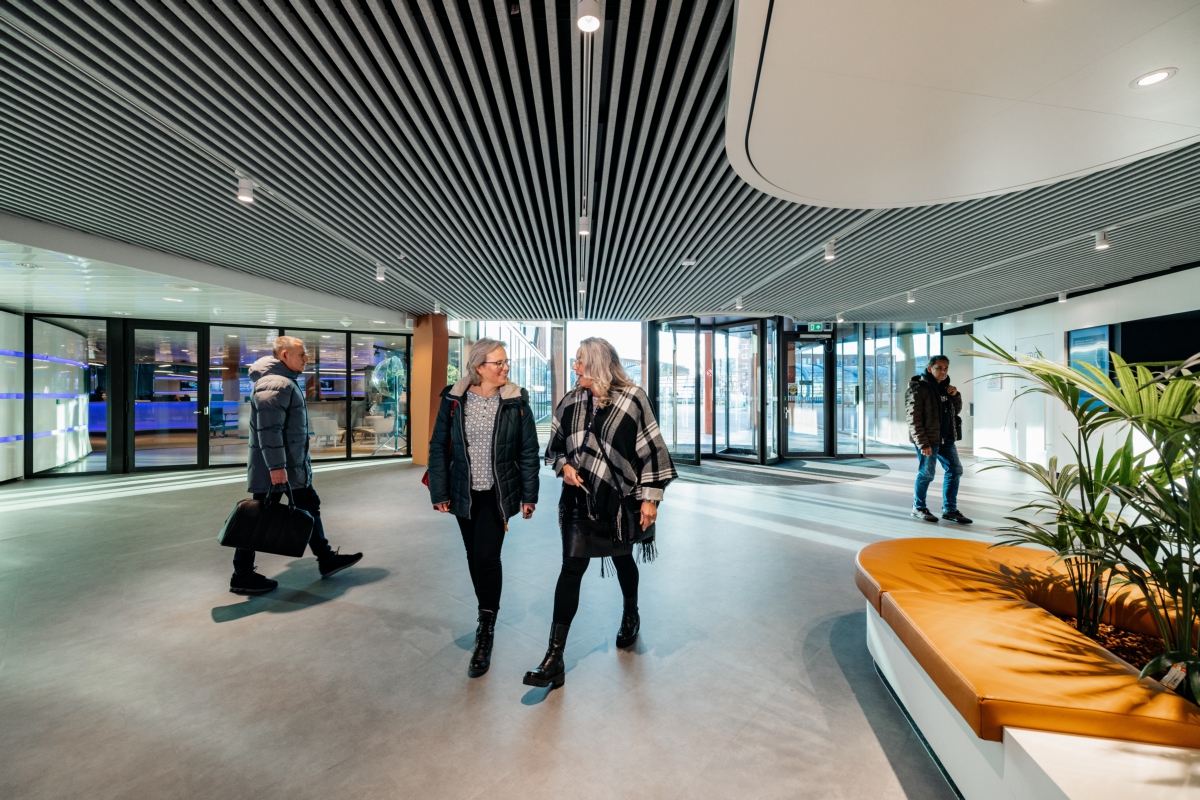 Employees are arriving at the office in The Hague