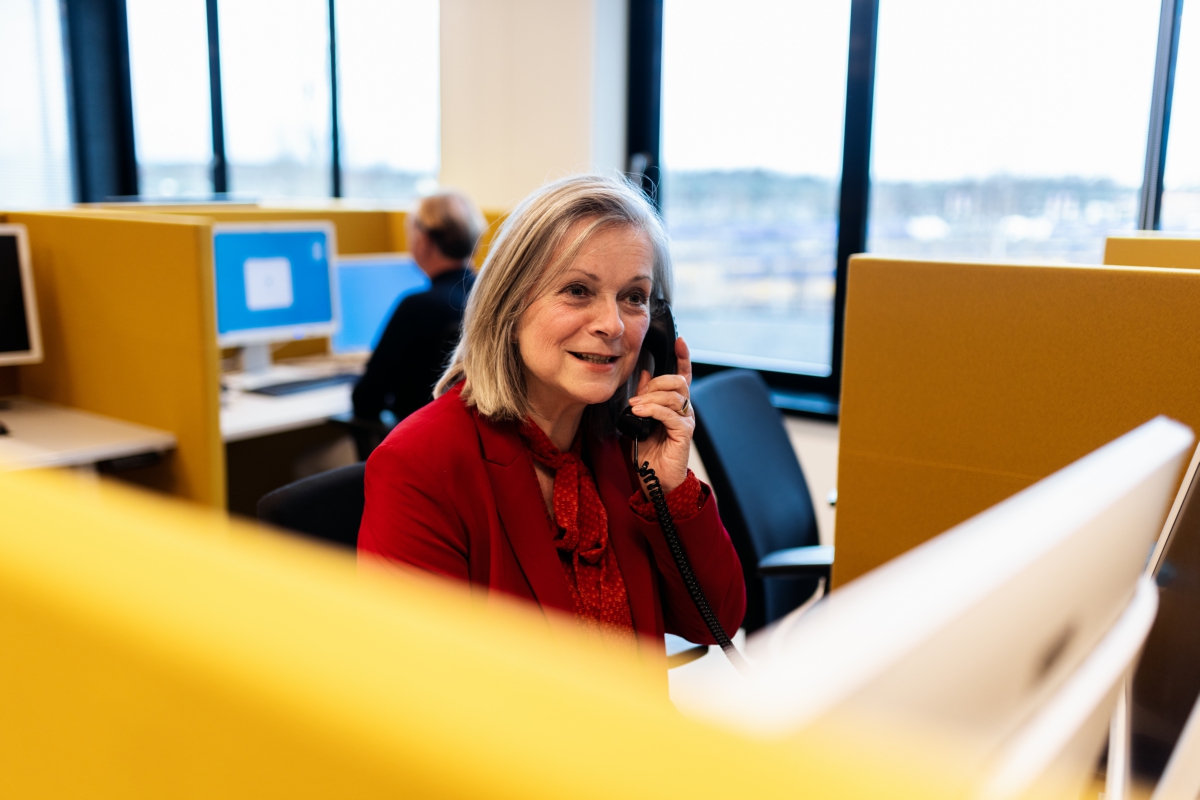 CBS employee on the phone