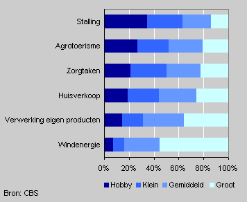 Diversification by farm size, 2003