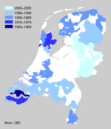 Grootschalige herindelingen, 1965-2005