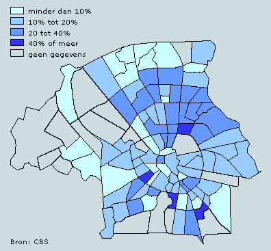Verspreiding 65-plussers en vrouwen over buurten in Eindhoven, 2005