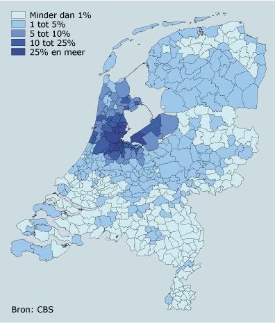 In Amsterdam geboren personen naar gemeente, 2004