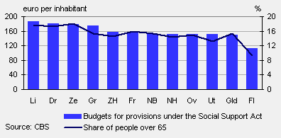 Budget for individual provisions under the Social Support Act, 2009