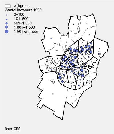 Inwoners van de gemeente Assen in 1999 volgens de buurtindeling van 2009