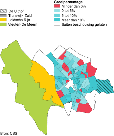 Bevolkingsgroei naar buurt: gemeente Utrecht, 2002-2012