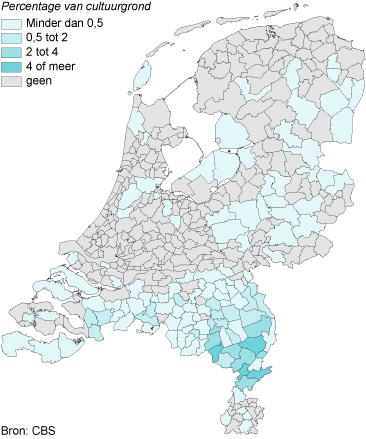Areaal asperges per gemeente, 2014